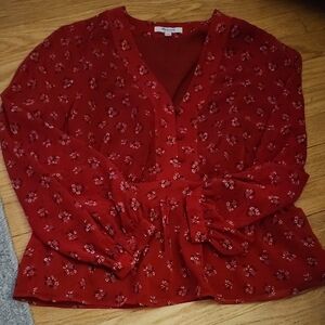 Madewell Floral Red Women's Top Size Small